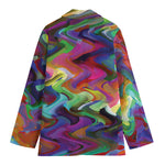Watercolor Psychedelic Print Women's Cotton Blazer
