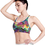 Watercolor Psychedelic Print Women's Sports Bra