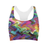 Watercolor Psychedelic Print Women's Sports Bra