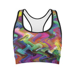 Watercolor Psychedelic Print Women's Sports Bra