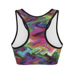 Watercolor Psychedelic Print Women's Sports Bra