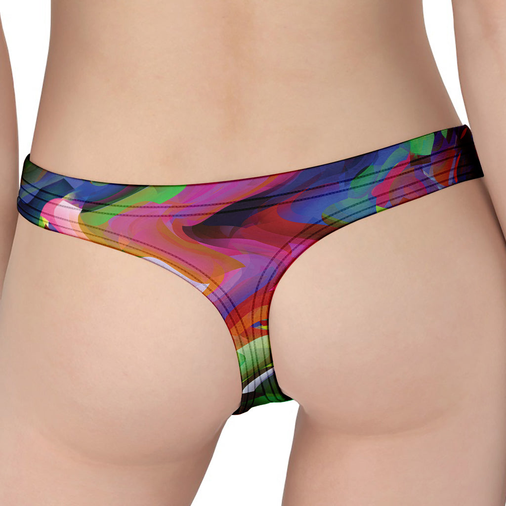 Watercolor Psychedelic Print Women's Thong