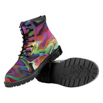 Watercolor Psychedelic Print Work Boots