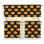Watercolor Pumpkin Pattern Print 3 Piece Kitchen Curtains