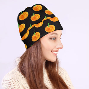 Watercolor Pumpkin Pattern Print Beanie