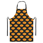 Watercolor Pumpkin Pattern Print Bib Apron With Pocket