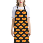 Watercolor Pumpkin Pattern Print Bib Apron With Pocket