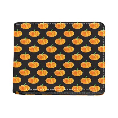 Watercolor Pumpkin Pattern Print Bifold Wallet