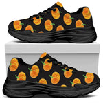 Watercolor Pumpkin Pattern Print Black Chunky Shoes