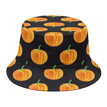 Watercolor Pumpkin Pattern Print Bucket Hat
