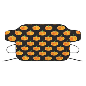 Watercolor Pumpkin Pattern Print Car Windshield Snow Cover