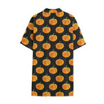 Watercolor Pumpkin Pattern Print Cotton Hawaiian Shirt