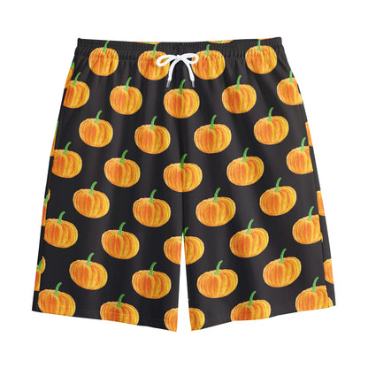 Watercolor Pumpkin Pattern Print Cotton Shorts