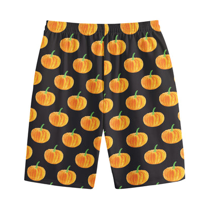 Watercolor Pumpkin Pattern Print Cotton Shorts
