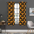 Watercolor Pumpkin Pattern Print Grommet Curtain Panels