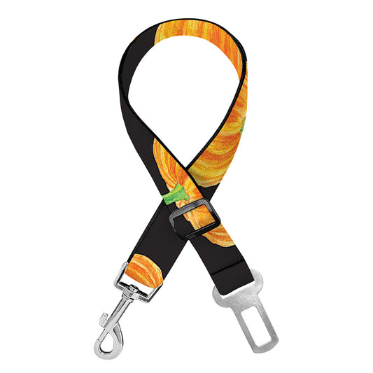 Watercolor Pumpkin Pattern Print Dog Seat Belt