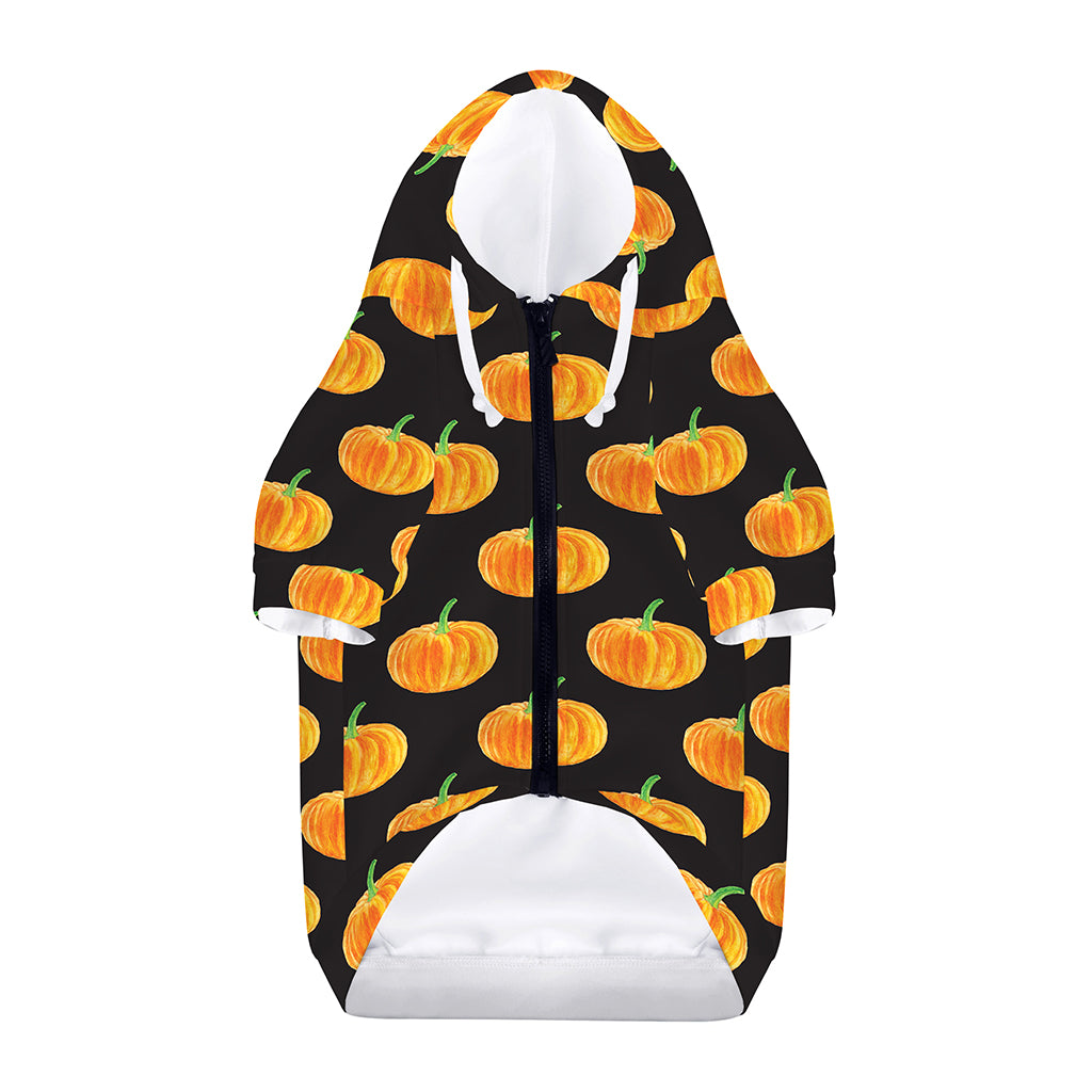 Watercolor Pumpkin Pattern Print Dog Zip Up Hoodie