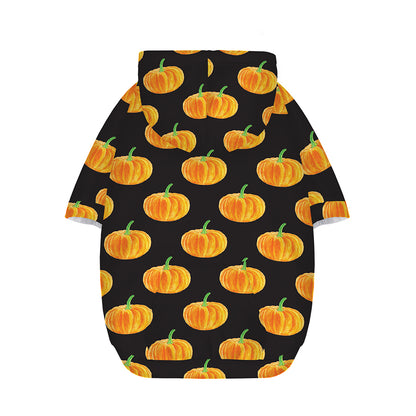 Watercolor Pumpkin Pattern Print Dog Zip Up Hoodie