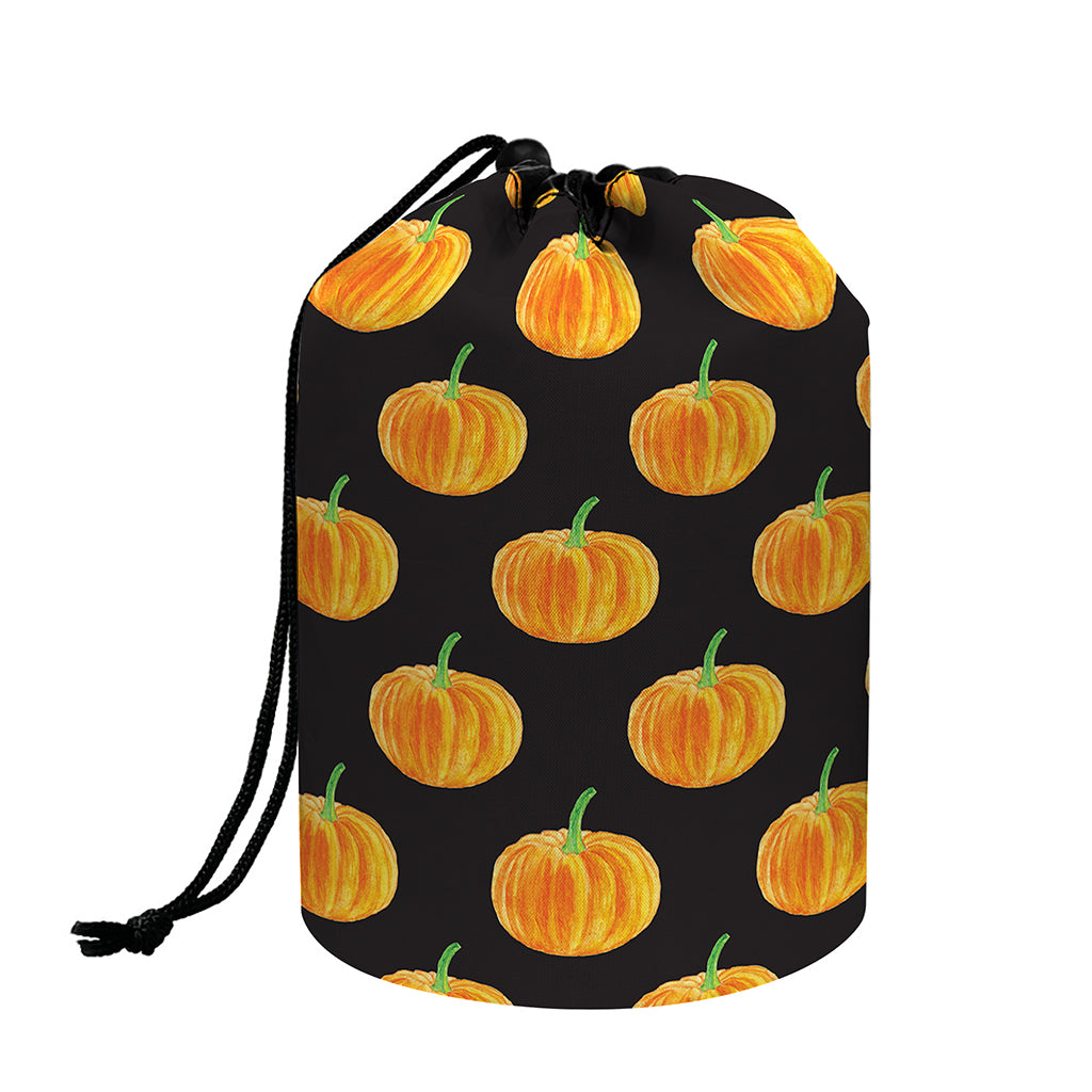 Watercolor Pumpkin Pattern Print Drawstring Makeup Bag
