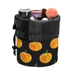 Watercolor Pumpkin Pattern Print Drawstring Makeup Bag