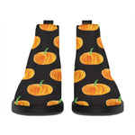 Watercolor Pumpkin Pattern Print Flat Ankle Boots