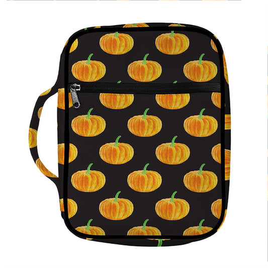 Watercolor Pumpkin Pattern Print Front Pocket Bible Bag