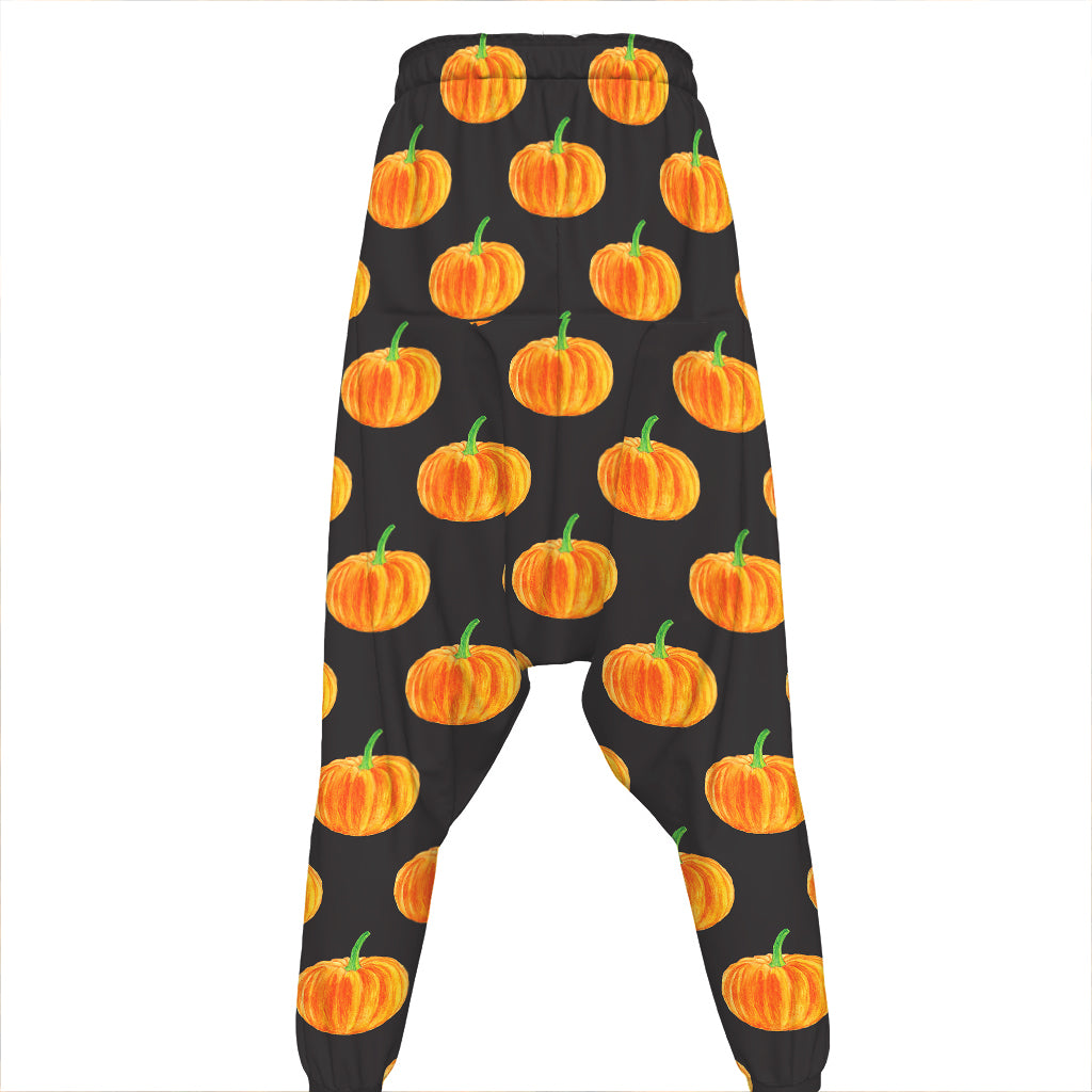 Watercolor Pumpkin Pattern Print Hammer Pants