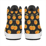 Watercolor Pumpkin Pattern Print High Top Leather Sneakers