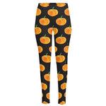 Watercolor Pumpkin Pattern Print High-Waisted Pocket Leggings