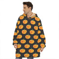 Watercolor Pumpkin Pattern Print Hoodie Blanket