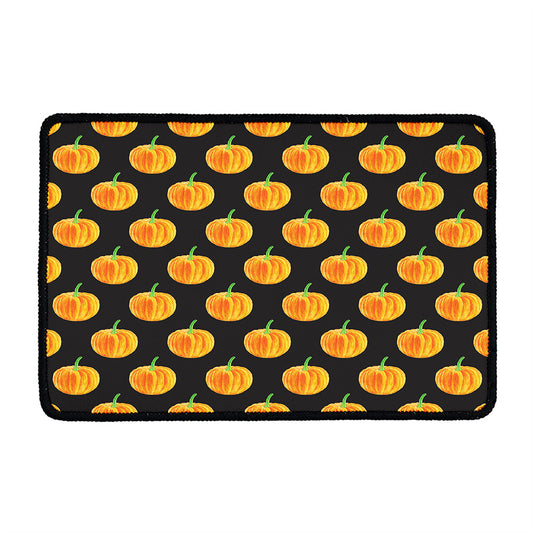 Watercolor Pumpkin Pattern Print Kitchen Mat