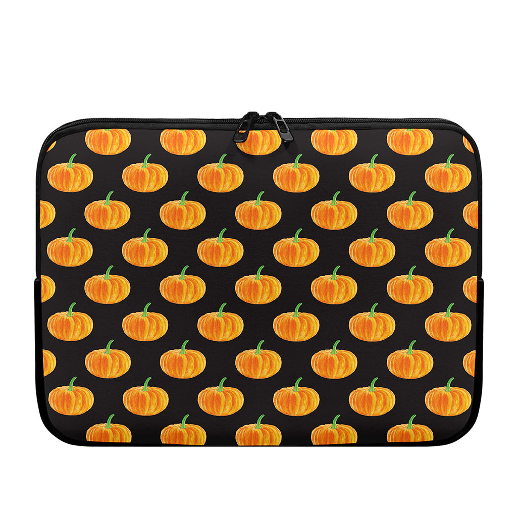 Watercolor Pumpkin Pattern Print Laptop Sleeve