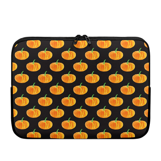 Watercolor Pumpkin Pattern Print Laptop Sleeve