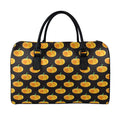 Watercolor Pumpkin Pattern Print Leather Duffel Bag