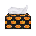 Watercolor Pumpkin Pattern Print Leather Tissue Box Cover