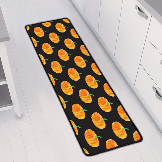 Watercolor Pumpkin Pattern Print Long Kitchen Mat