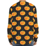 Watercolor Pumpkin Pattern Print Long Sleeve Baseball Jersey