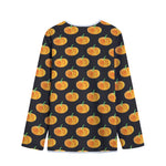 Watercolor Pumpkin Pattern Print Long Sleeve Short Coat