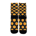 Watercolor Pumpkin Pattern Print Long Socks