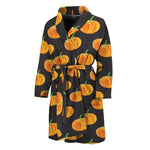 Watercolor Pumpkin Pattern Print Men's Bathrobe