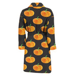 Watercolor Pumpkin Pattern Print Men's Bathrobe