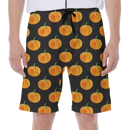 Watercolor Pumpkin Pattern Print Men's Beach Shorts