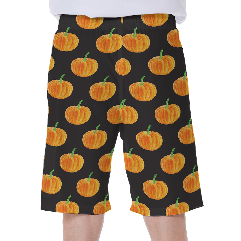 Watercolor Pumpkin Pattern Print Men's Beach Shorts