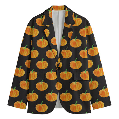 Watercolor Pumpkin Pattern Print Men's Blazer