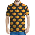 Watercolor Pumpkin Pattern Print Men's Polo Shirt
