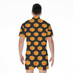 Watercolor Pumpkin Pattern Print Men's Rompers