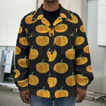 Watercolor Pumpkin Pattern Print Men's Shirt Jacket