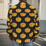 Watercolor Pumpkin Pattern Print Men's Shirt Jacket