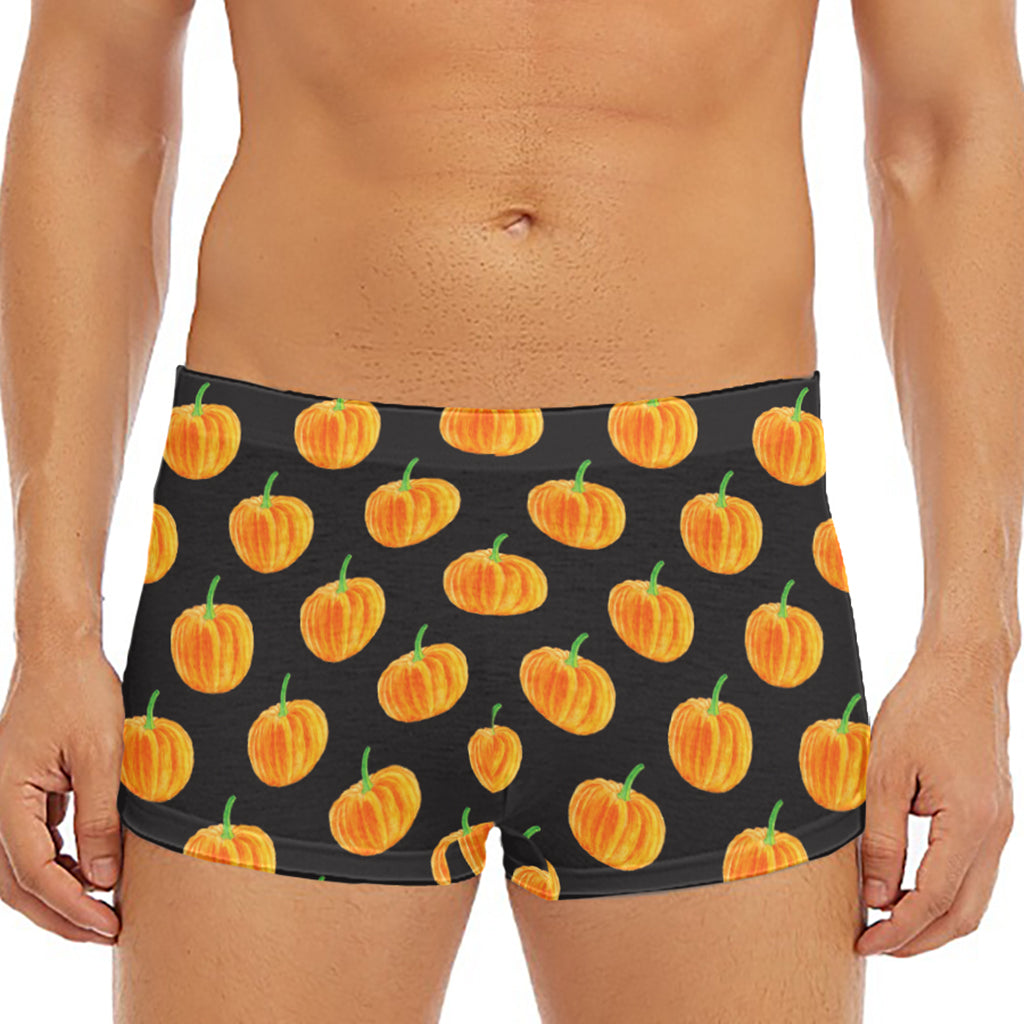 Watercolor Pumpkin Pattern Print Men's Short Boxer Briefs