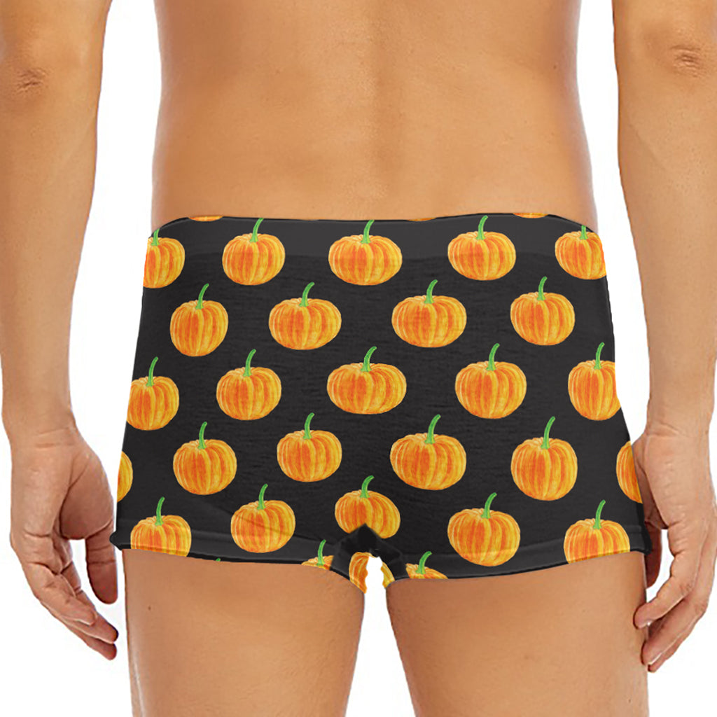 Watercolor Pumpkin Pattern Print Men's Short Boxer Briefs